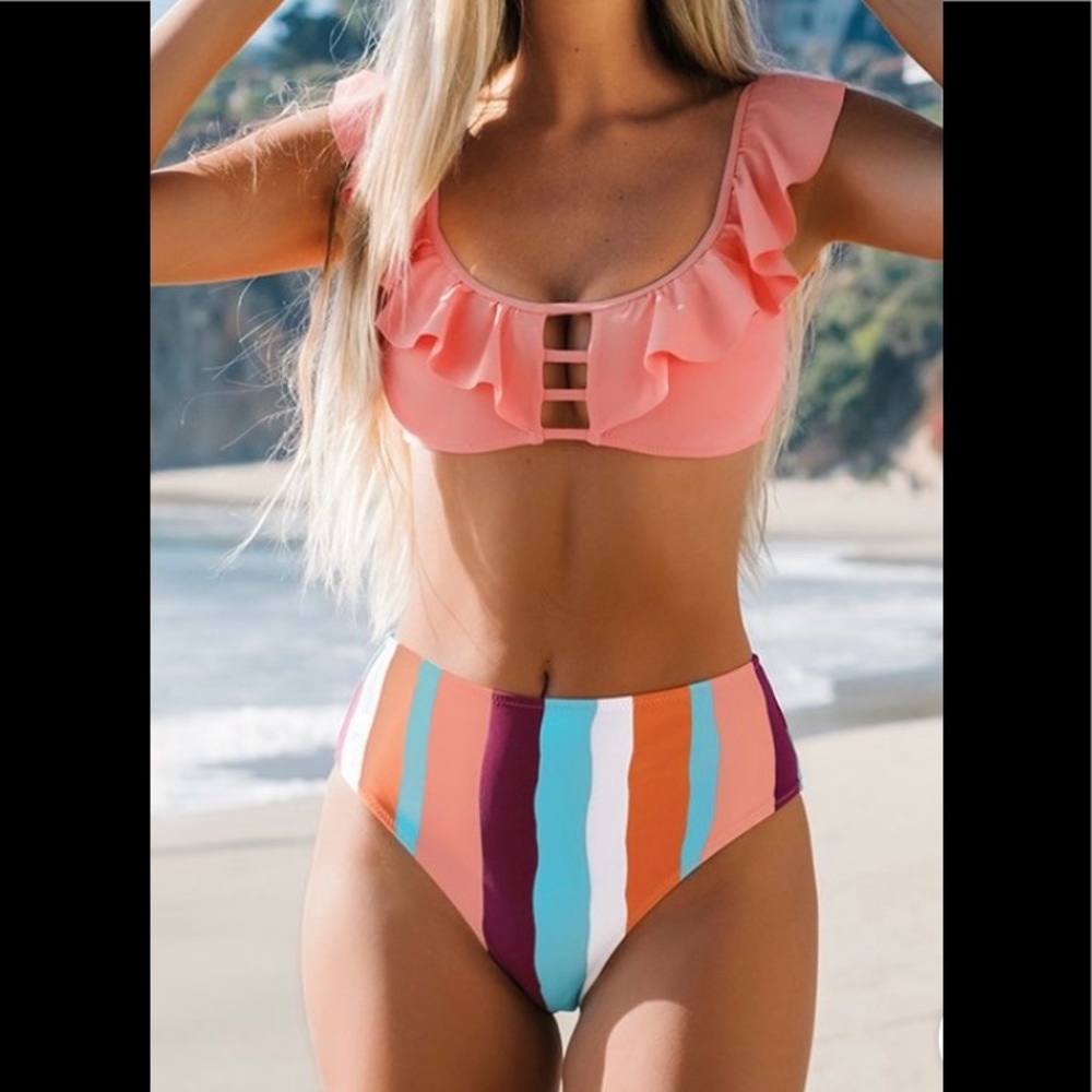 Cupshe High Waisted Ruffle Bikini